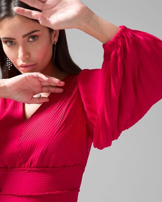 Pintucked Banded Bottom Blouse