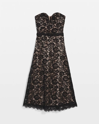Strapless Lace Midi Dress click to view larger image.