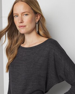 Long Sleeve Knit Top with Cutout Back click to view larger image.