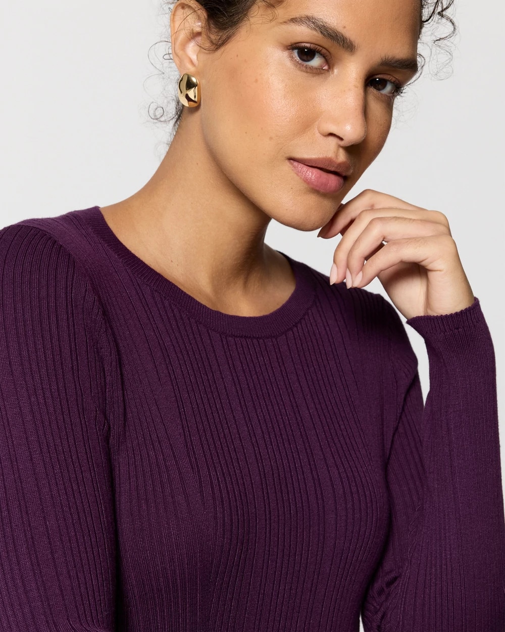 Petite Long Sleeve Crewneck Pullover