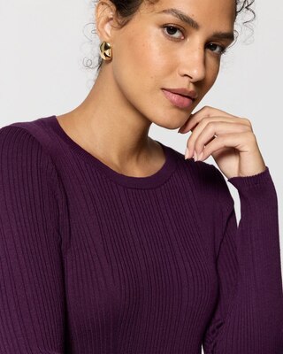 Petite Long Sleeve Crewneck Pullover click to view larger image.