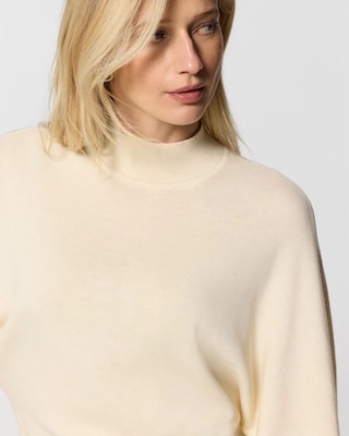 Wide Sleeve Mock Neck Pullover Sweater click to view larger image.