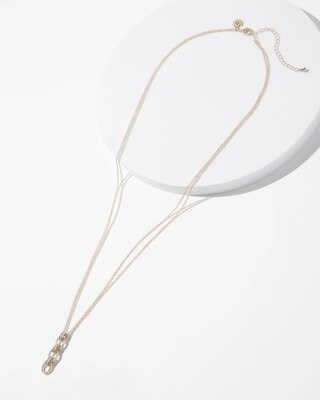 Gold Pave Links Pendant Necklace