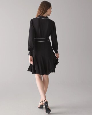 Contrast Trim Godet Dress