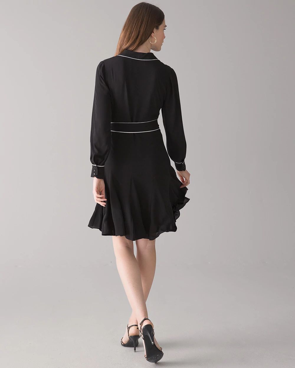Contrast Trim Godet Dress