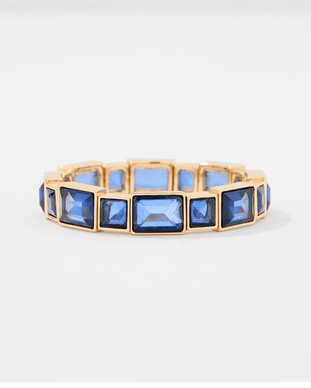Dark Blue Glass Stone Stretch Bracelet click to view larger image.