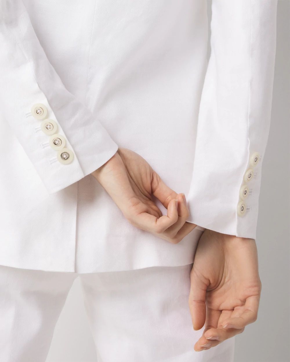 Petite Linen-Blend One-Button Blazer