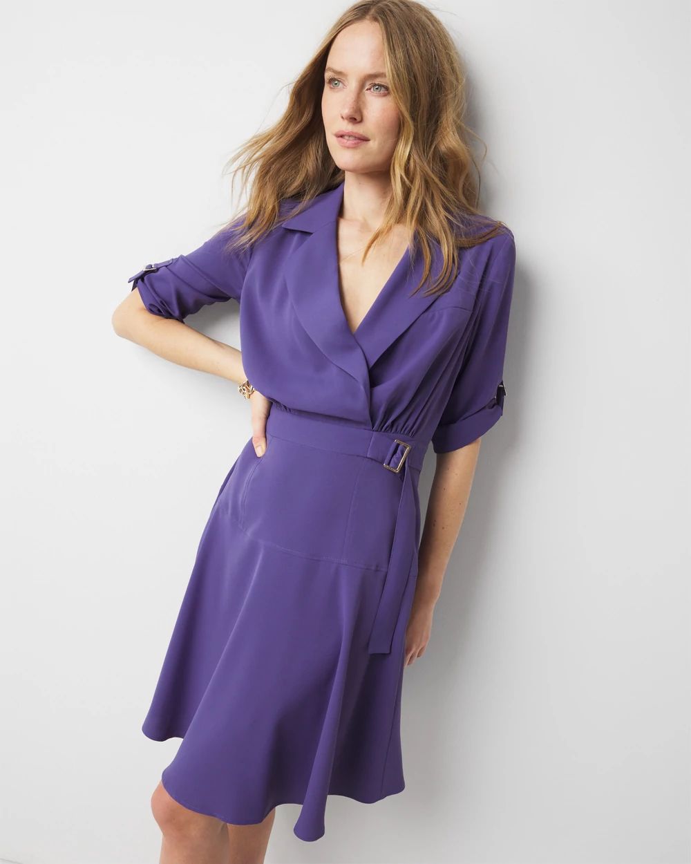 Crepe Shirt Dress