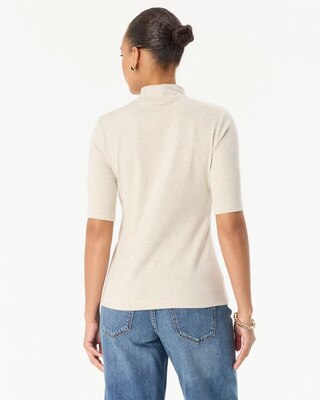 Mock Neck Elbow Sleeve Top click to view larger image.