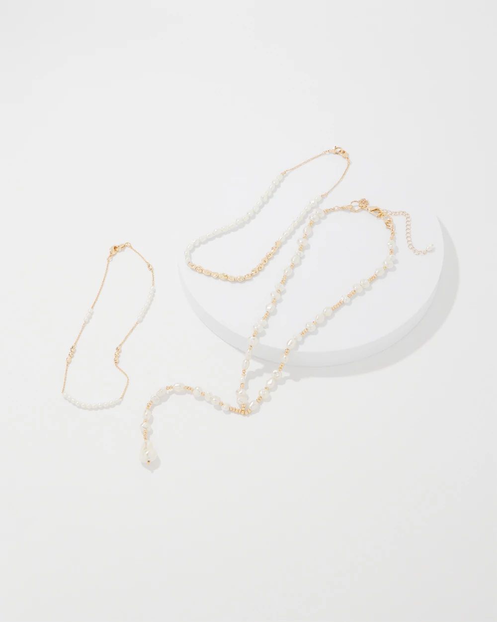 Gold + Pearl Convertible Y Necklace