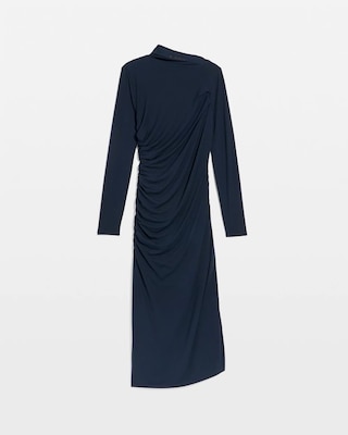 Asymmetrical Mockneck Bodycon Dress click to view larger image.