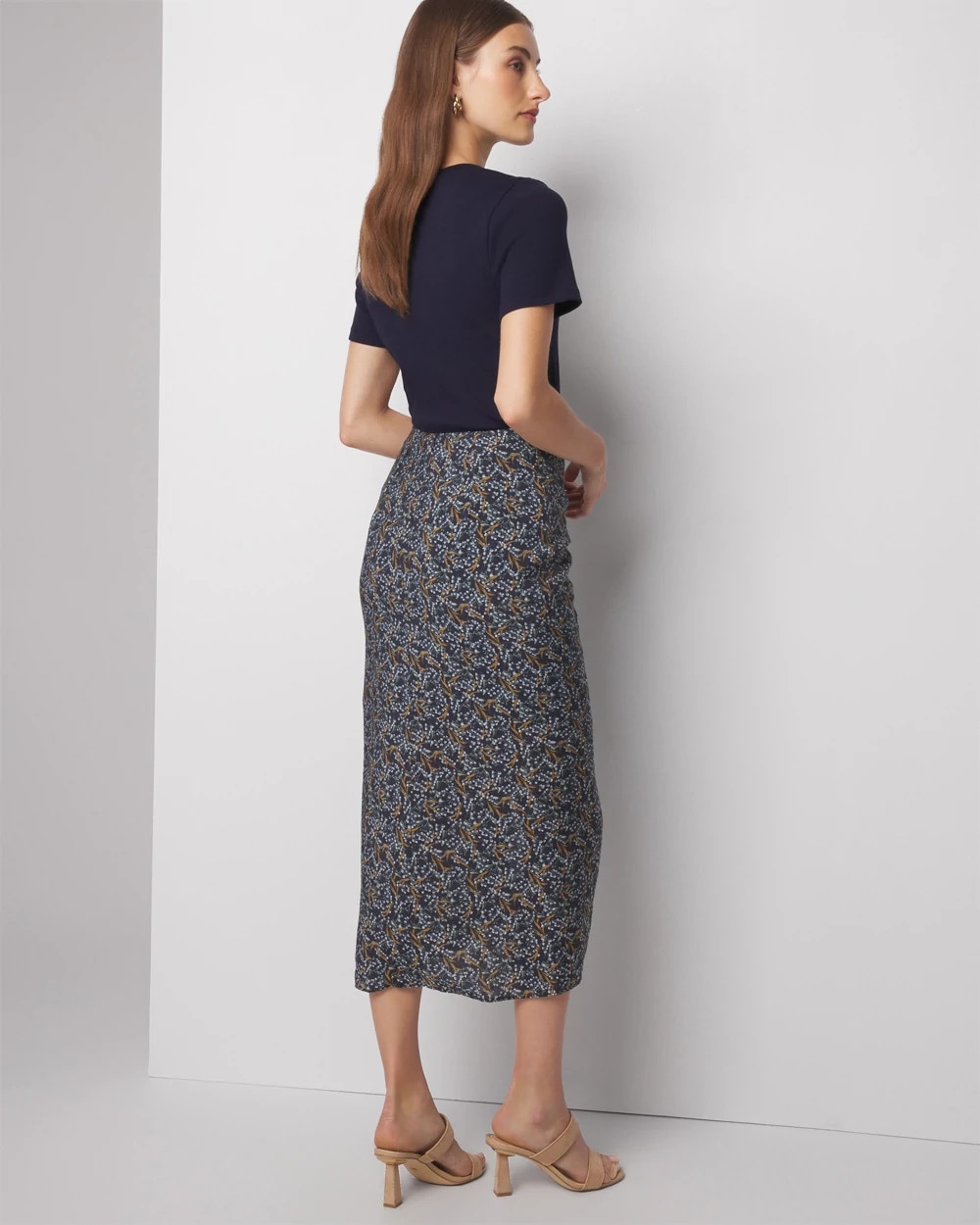 Draped Printed Skirt - image 2