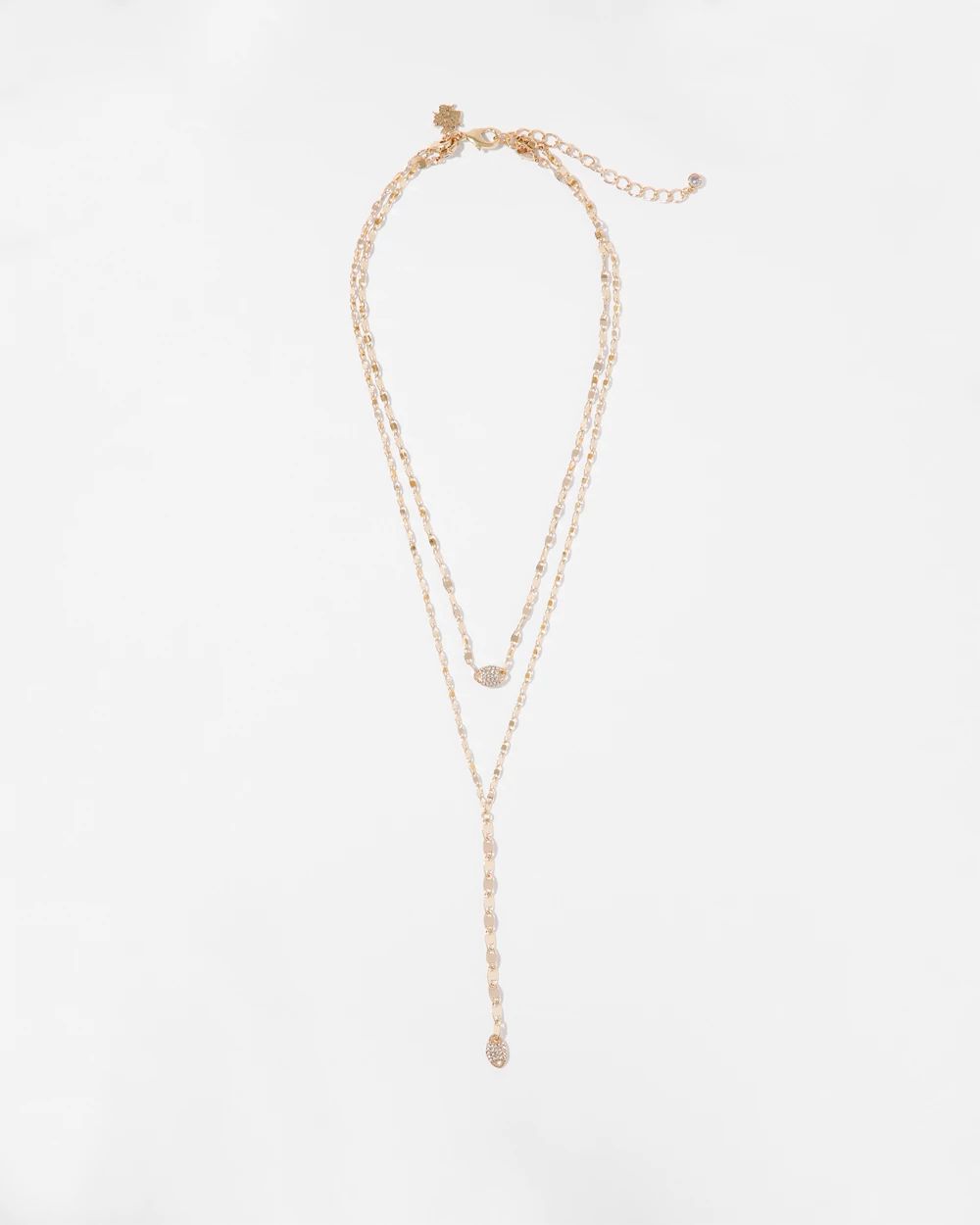 Gold Pave Chain Y-Necklace