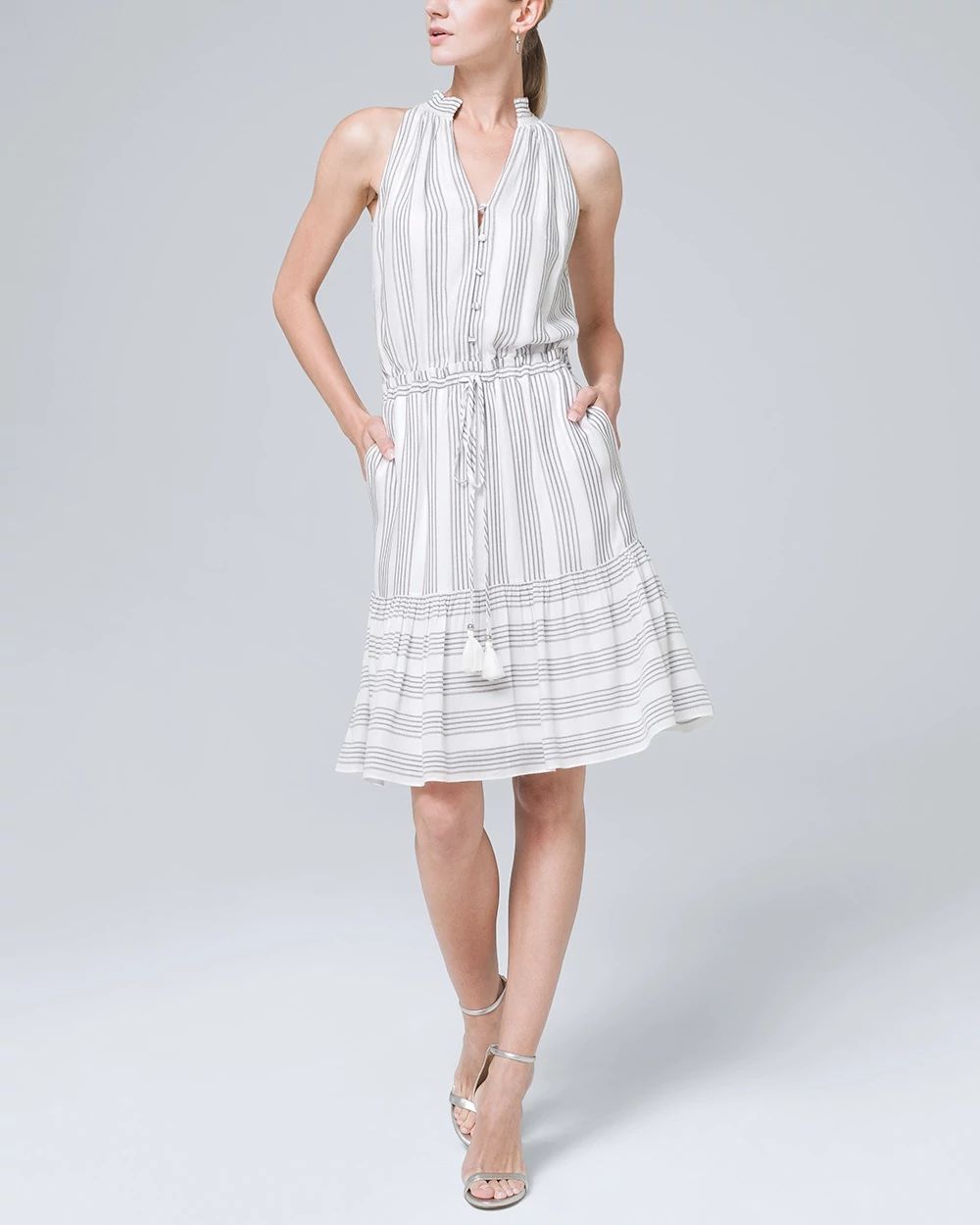 White house black market striped dress 2025