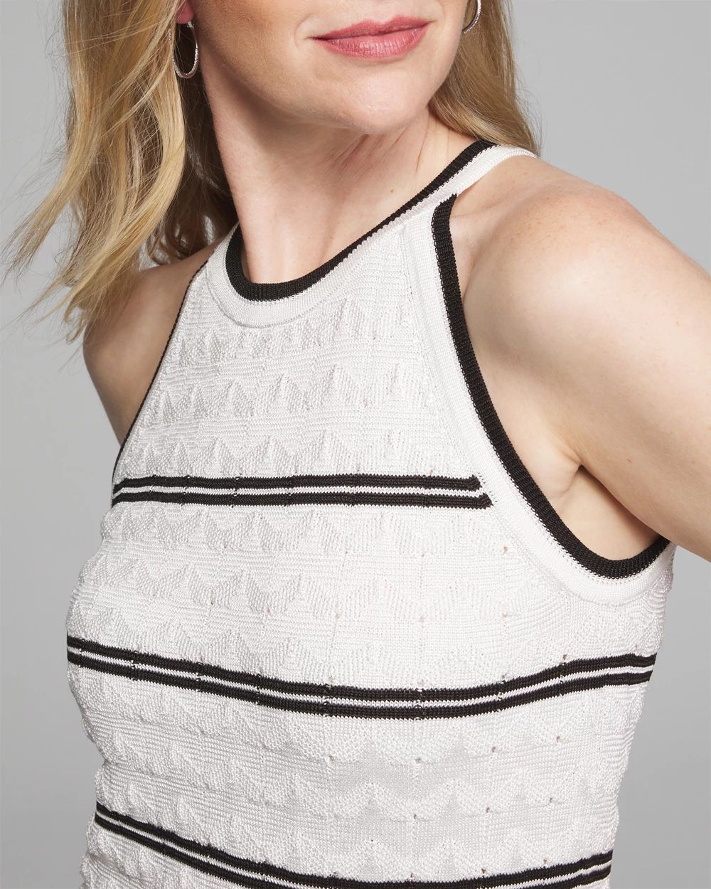 Outlet WHBM Striped Halter Pullover click to view larger image.