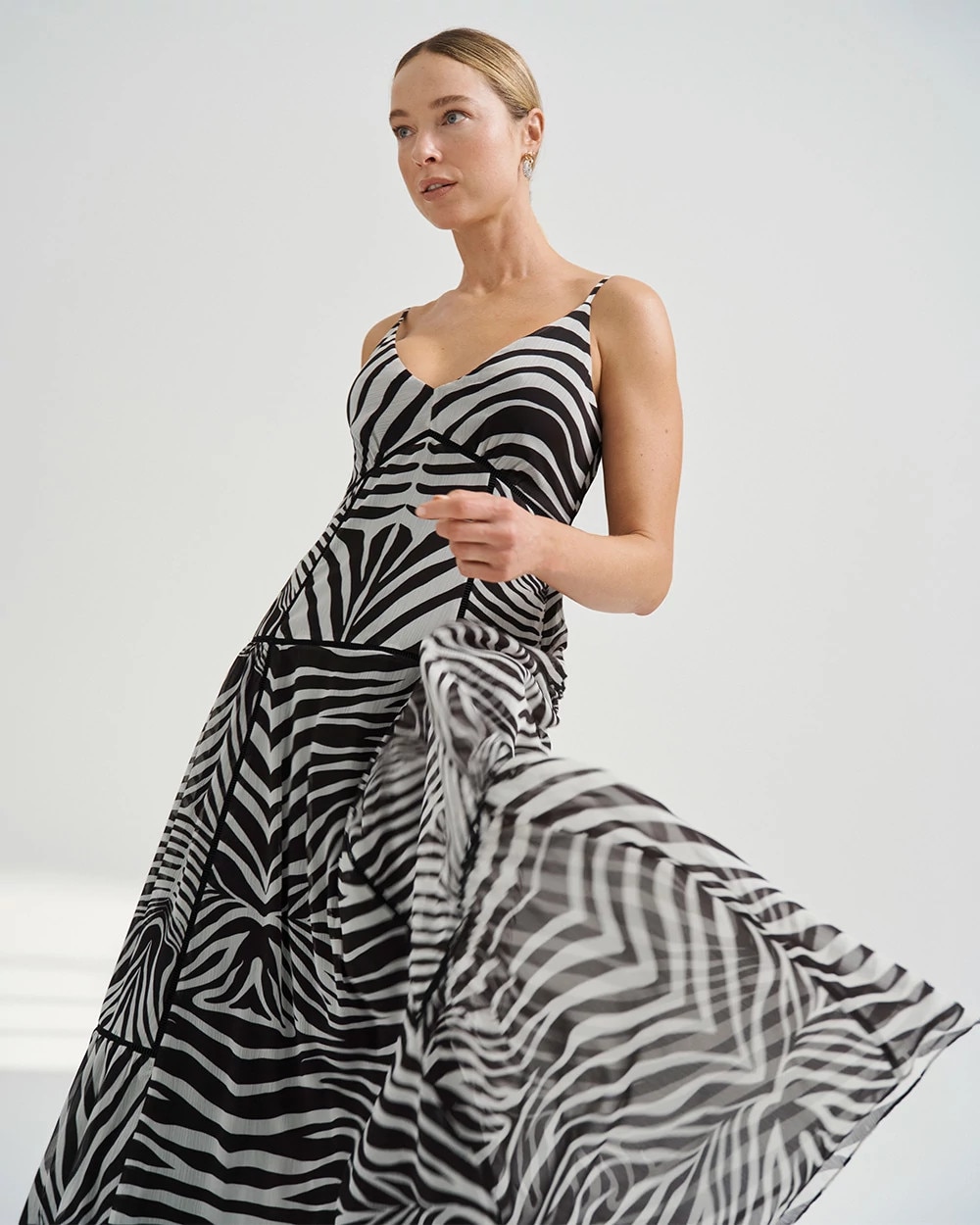 Tie-Back Tiered Maxi Dress