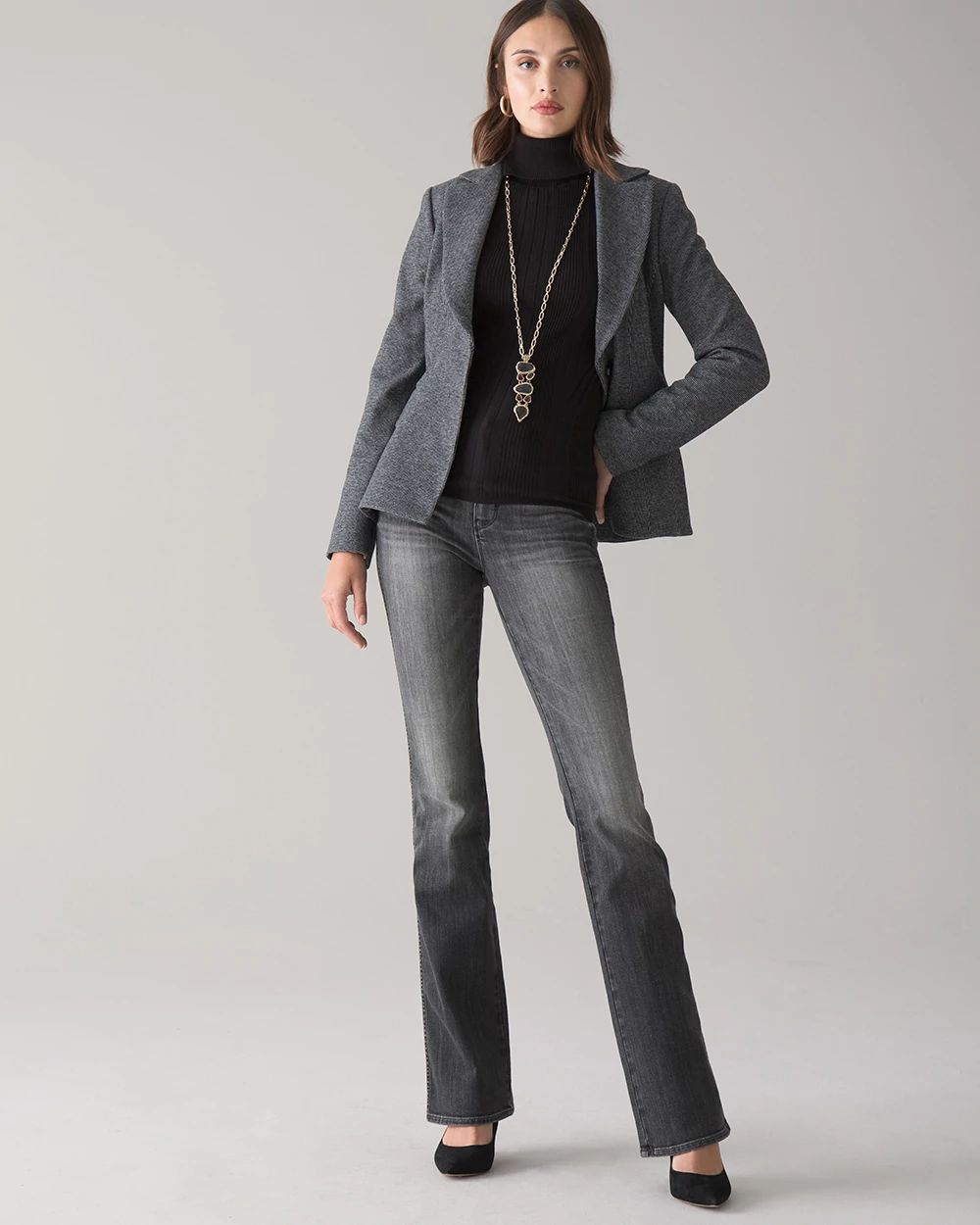 Curvy-Fit High-Rise Skinny Flare Jeans