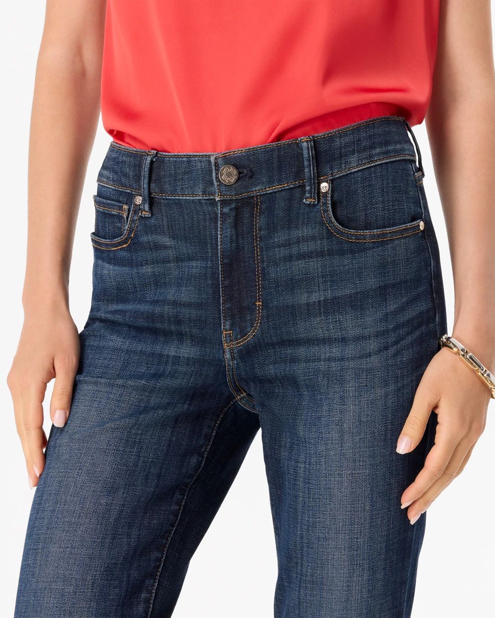 Petite Mid-Rise Bootcut Jeans click to view larger image.