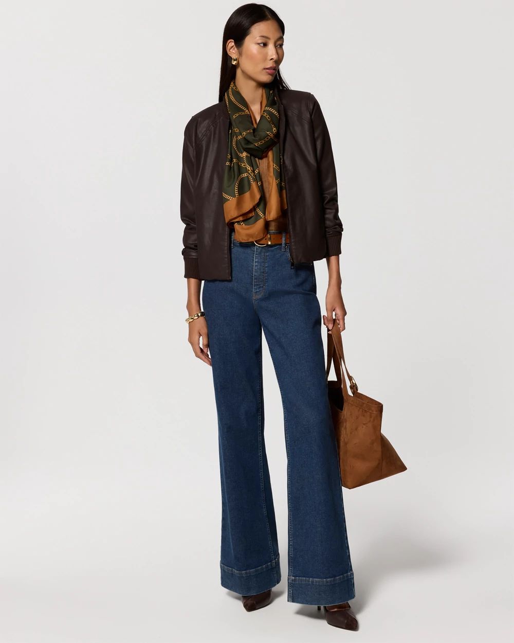 Petite Coated Bomber Jacket click to view larger image.