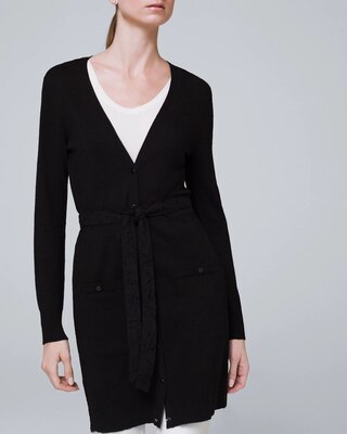 Lace-Back Boyfriend Cover-Up with Removable Belt