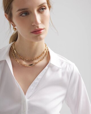 Elbow-Sleeve Ruched Shirt