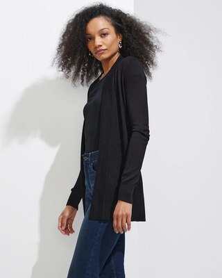 Outlet WHBM Rib-Trim Long Cardigan