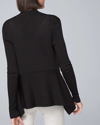 POINTELLE DRAPED CARDIGAN
