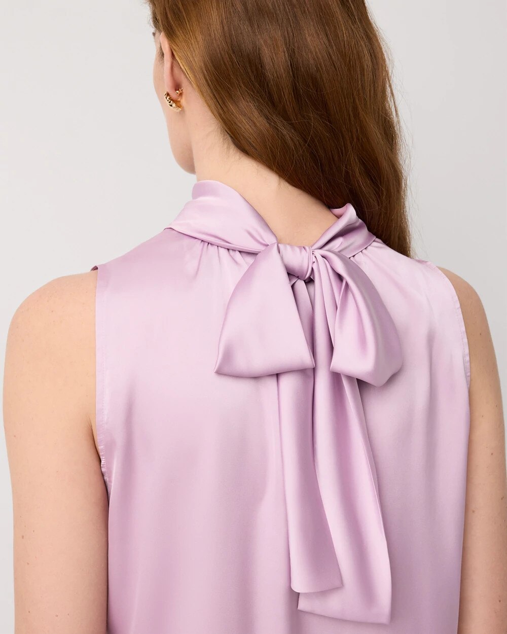 Bow Back Satin Halter Blouse