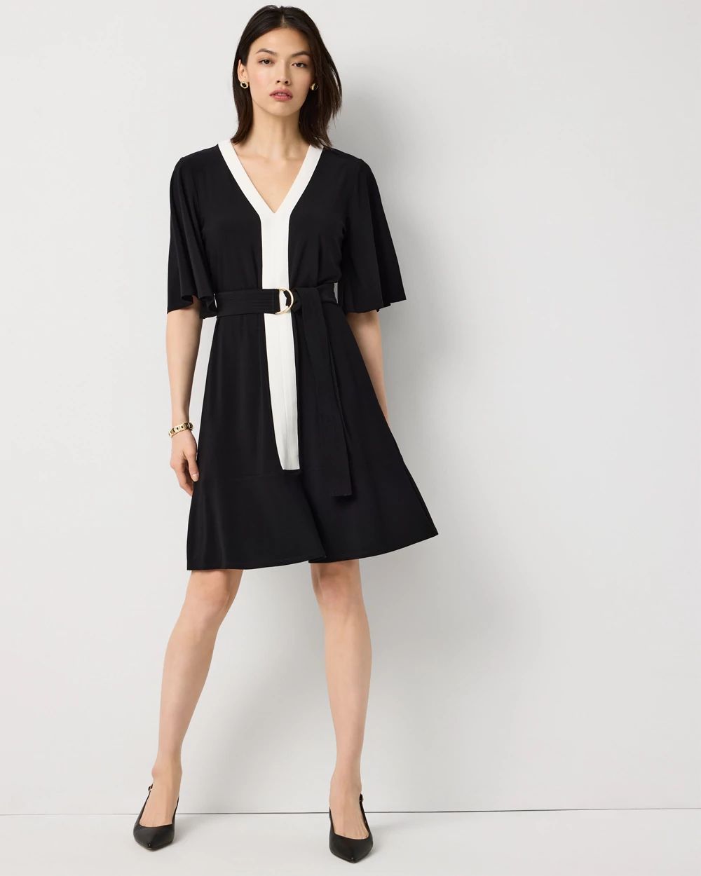 Petite Matte Jersey Belted Kimono Dress