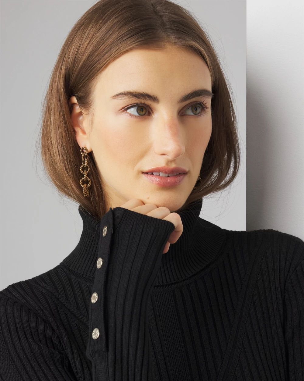 Twisted Link Linear Earrings click to view larger image.