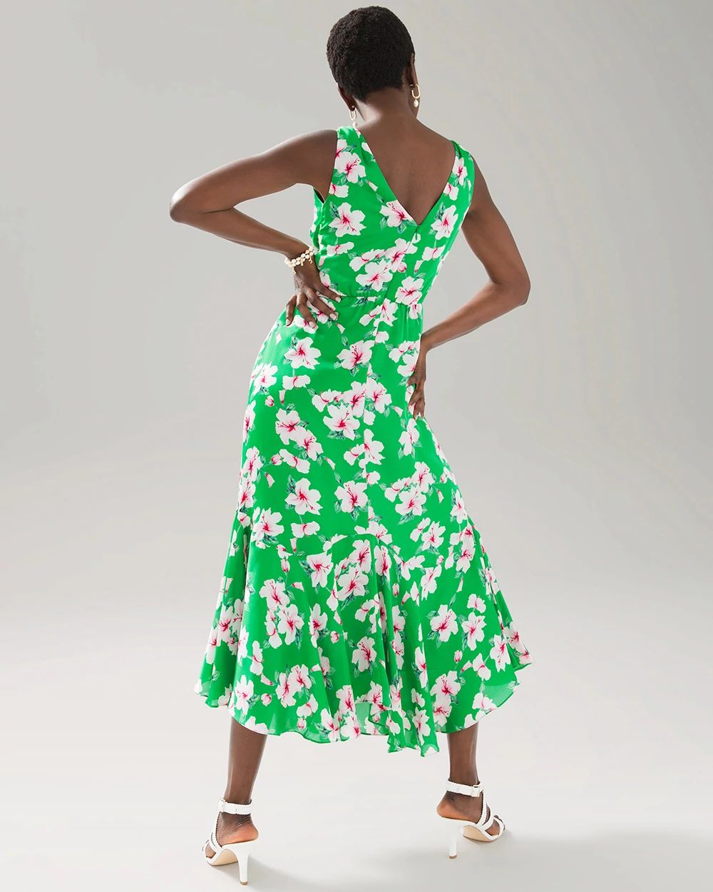 Floral Satin Fit & Flare Dress