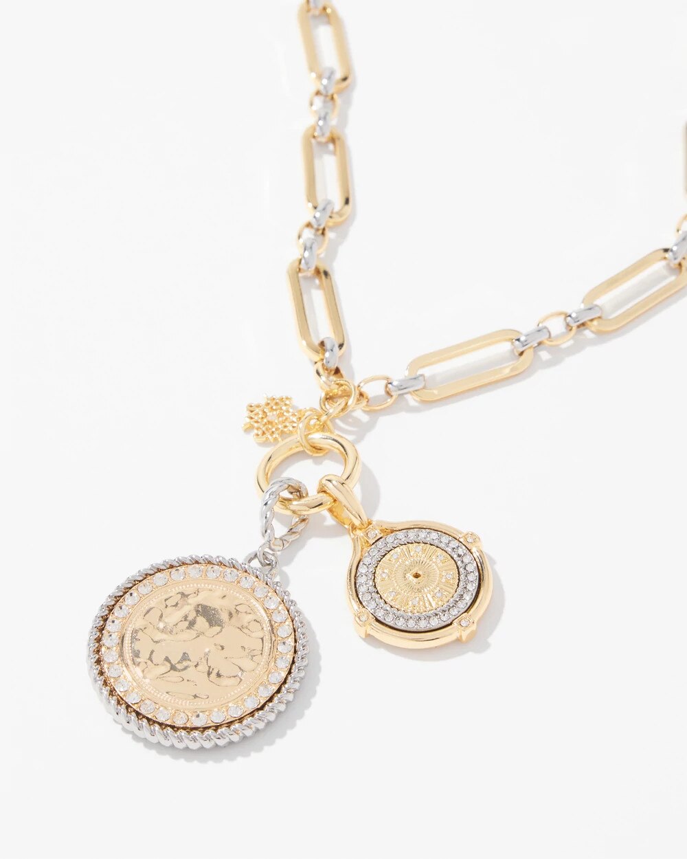 Mixed-Metal Convertible Toggle Coin Necklace