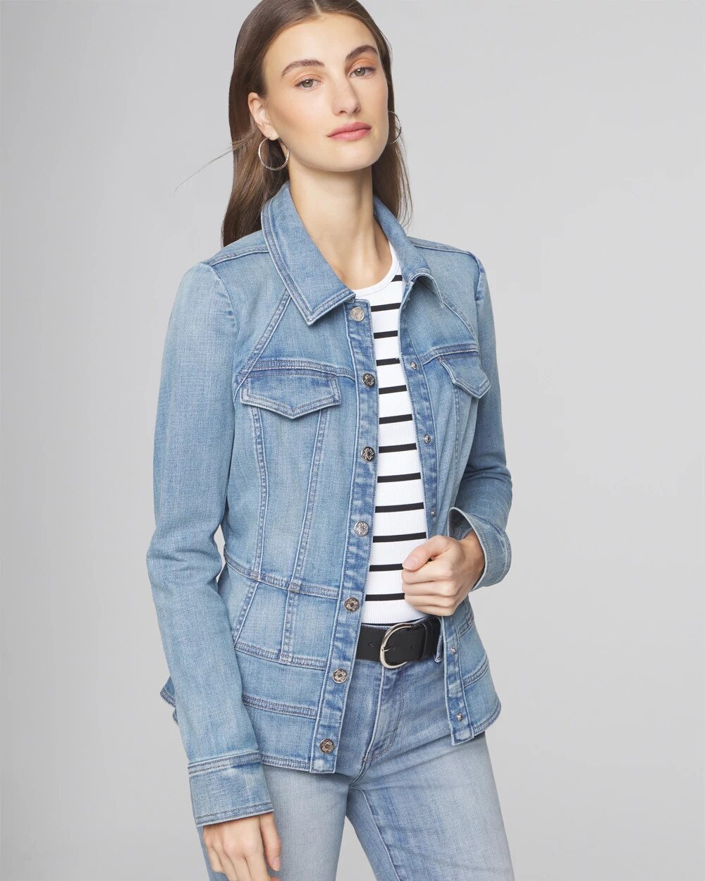 Seamed Denim Jacket - image 2