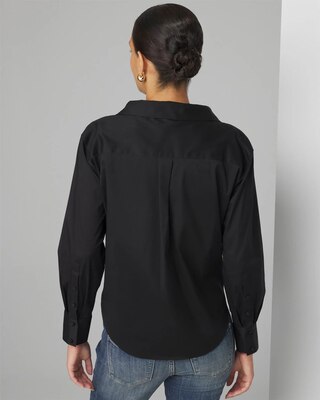 Cross Front Poplin Shirt click to view larger image.