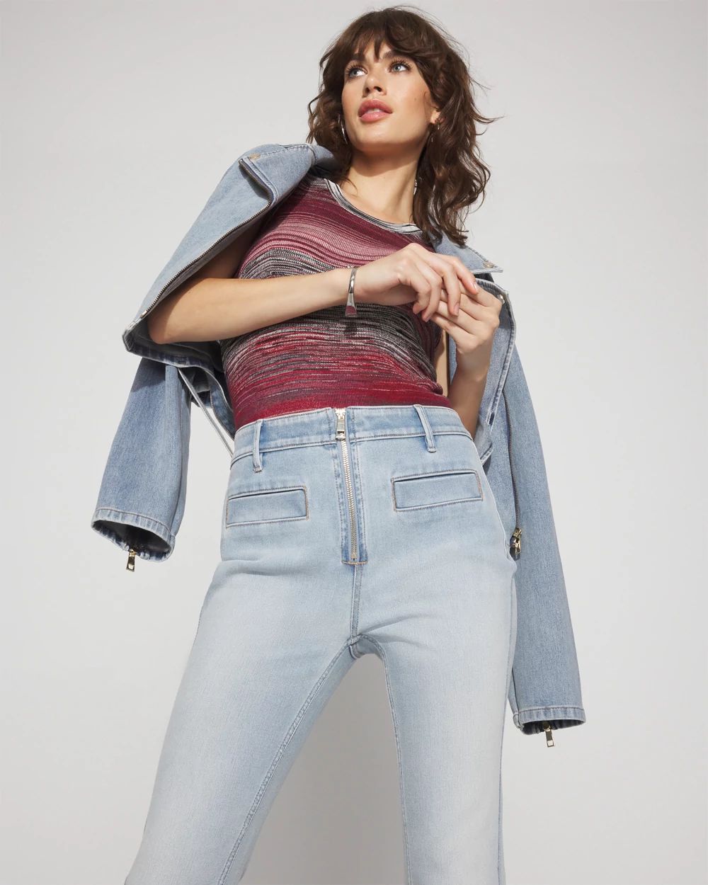 Petite Extra High-Rise Novelty Pocket Flare Jean