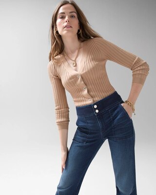 Long-Sleeve Rib Cardigan