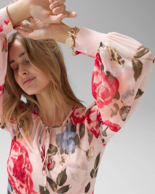 Chiffon Tie-Neck Blouse