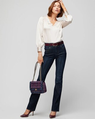 Extra-High Rise Pintuck Skinny Flare Jeans