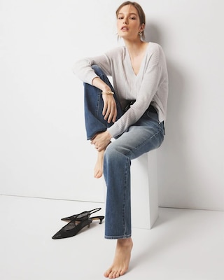 Relaxed Cashmere-Blend V-Neck Sweater click to view larger image.