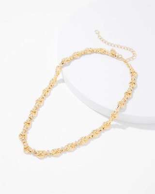 Gold Pave Chain Link Necklace
