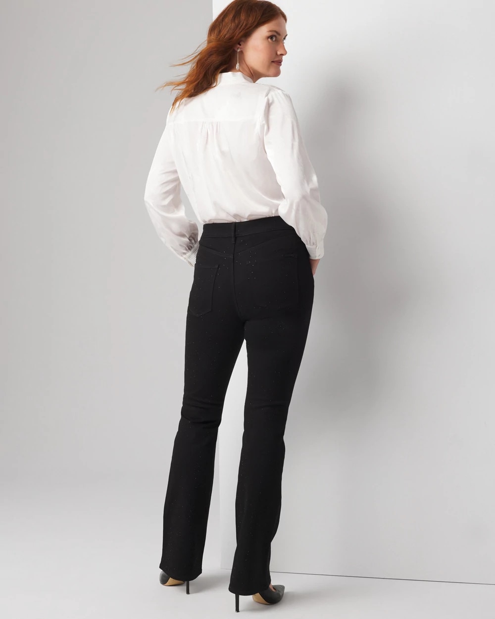 Curvy High-Rise Sculpt Embellished Skinny Flare Jeans