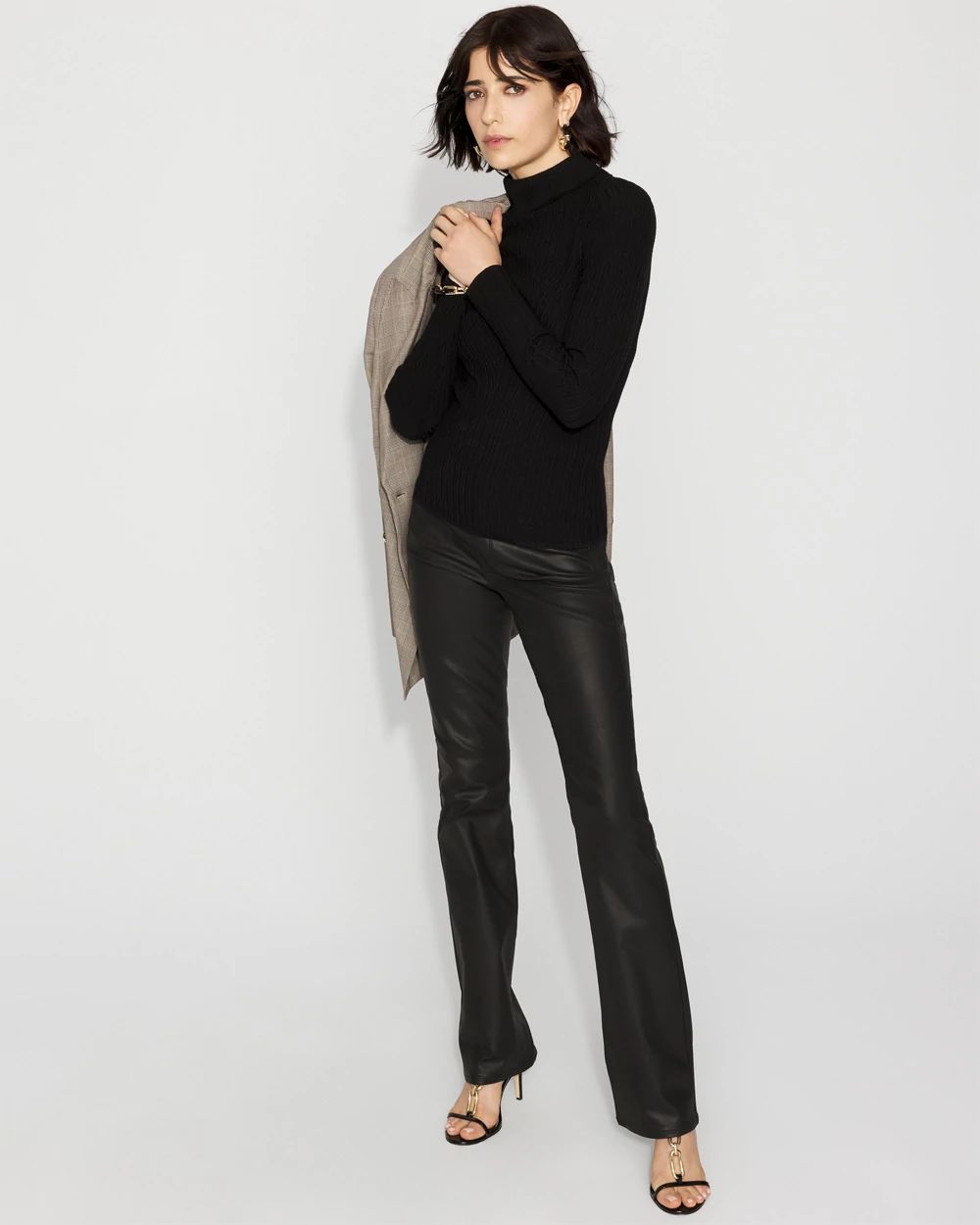 Petite Essential Mock Neck Rib Sweater