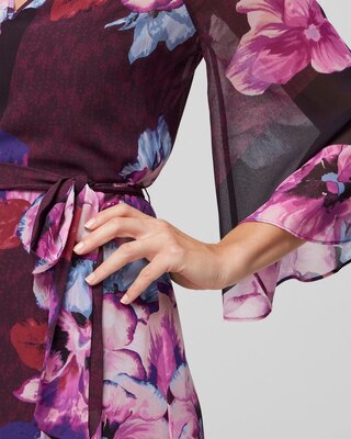 3/4 Sleeve Ruffle Blouson Dress
