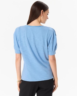 Puff Sleeve V-neck Tee click to view larger image.