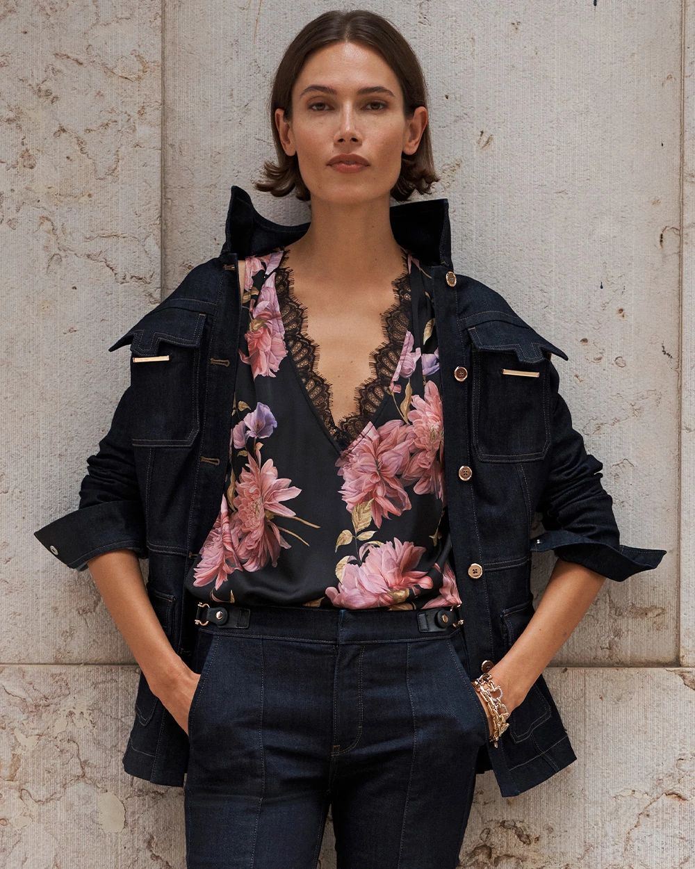 Removable Scarf Tie-Neck Blouse