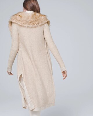 Sequin Duster with Removable Faux Fur