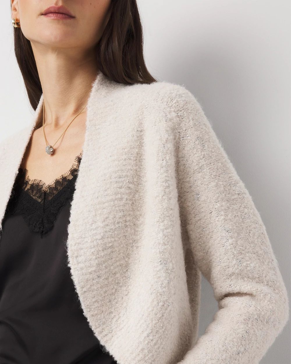 Metallic Bouclé Cocoon Sweater