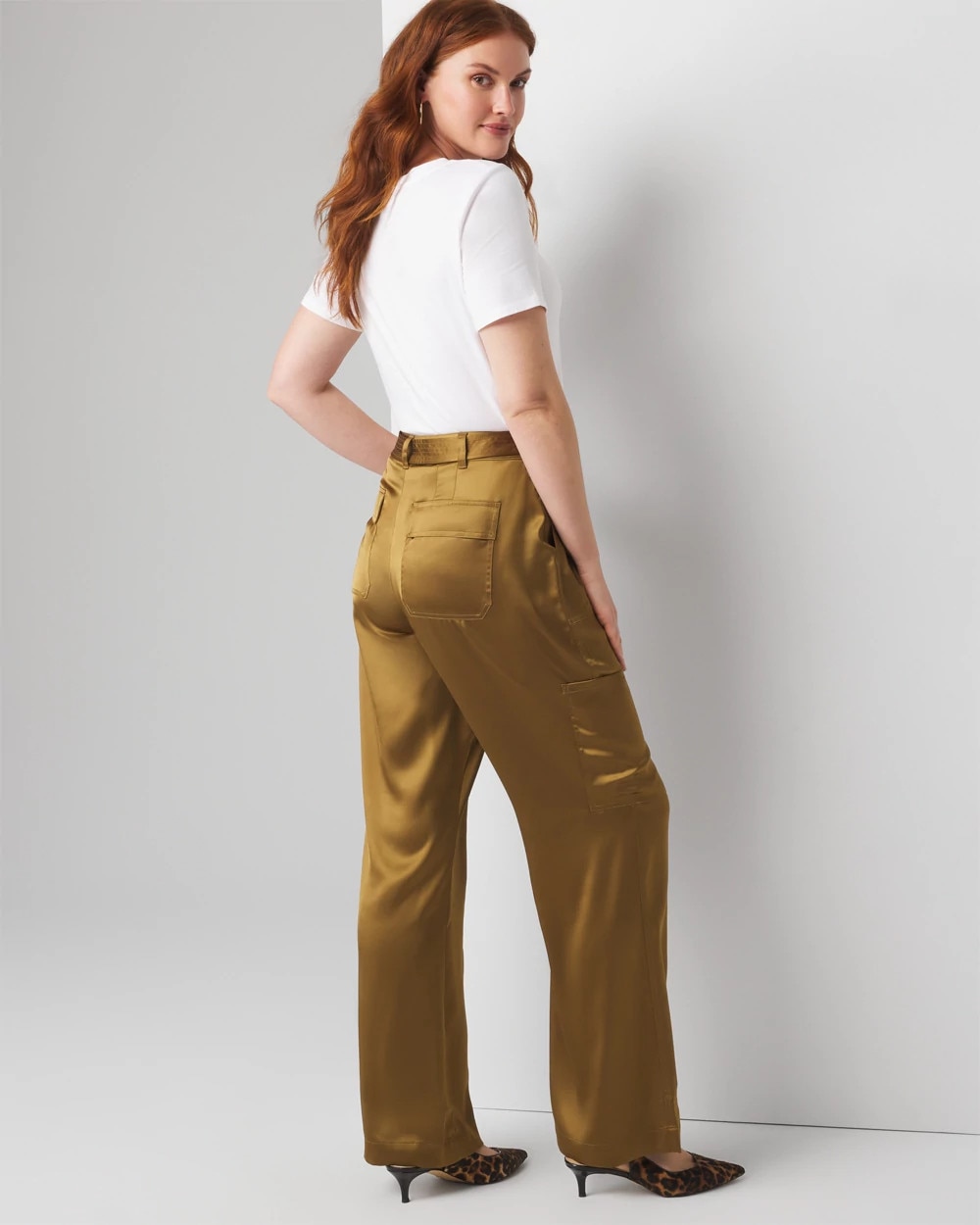 Curvy Belted Utility Wide Leg Trouser