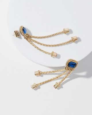 Blue Crystal Linear Earrings click to view larger image.