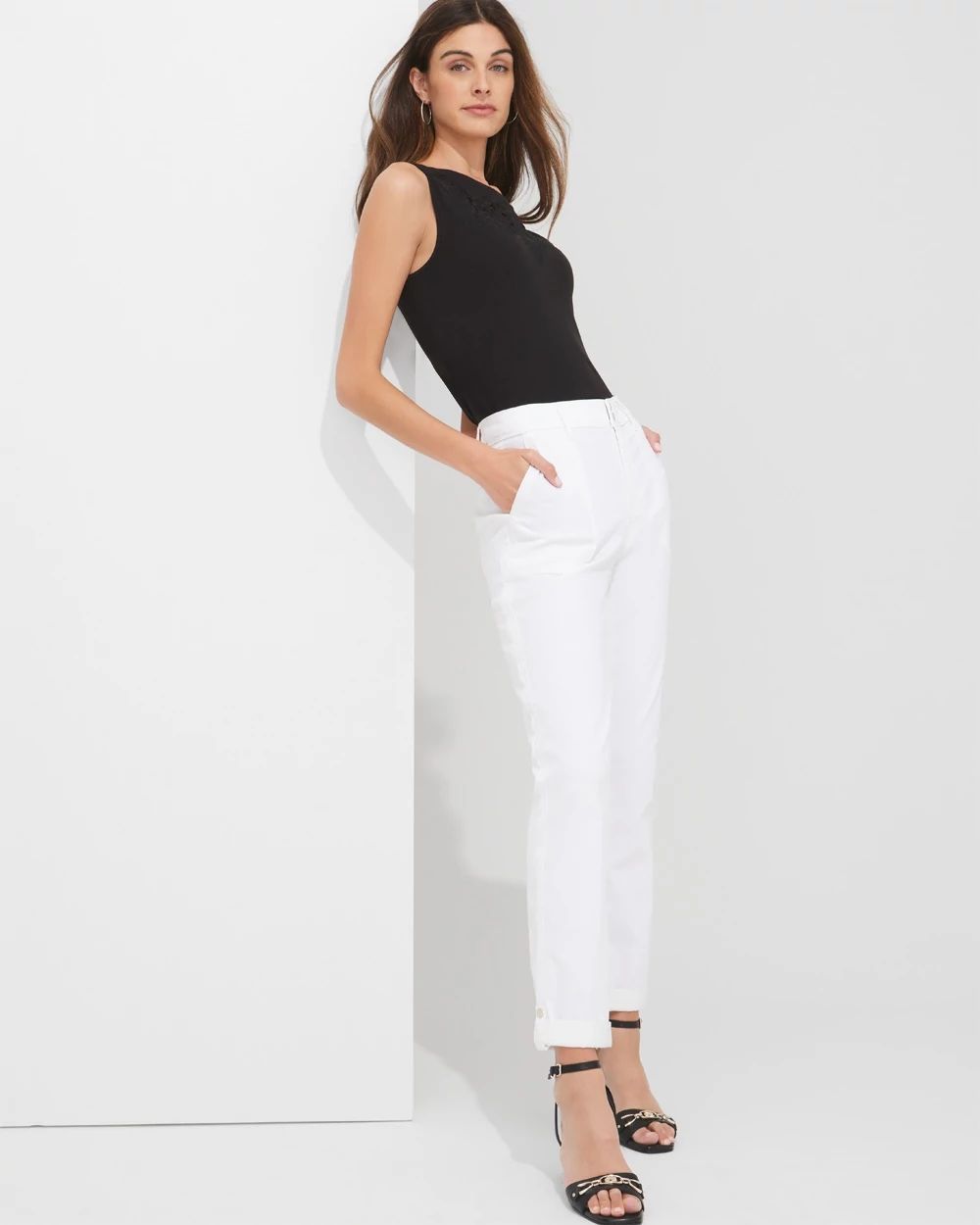 Outlet WHBM Embroidered Cutout Tank Top